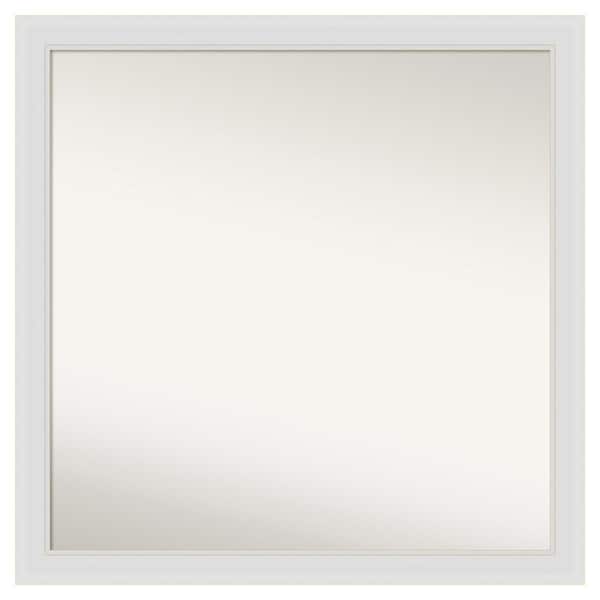 Amanti Art Flair Soft White Narrow 36 in. x 36 in. Custom Non-Beveled Satin Recyled Polystyrene Bathroom Vanity Wall Mirror