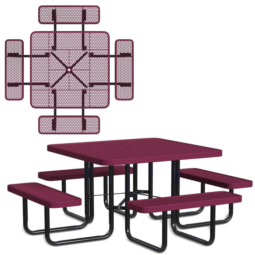 46 in. Square Portable Outdoor Commercial Metal Picnic Table price history on PriceWatchPro