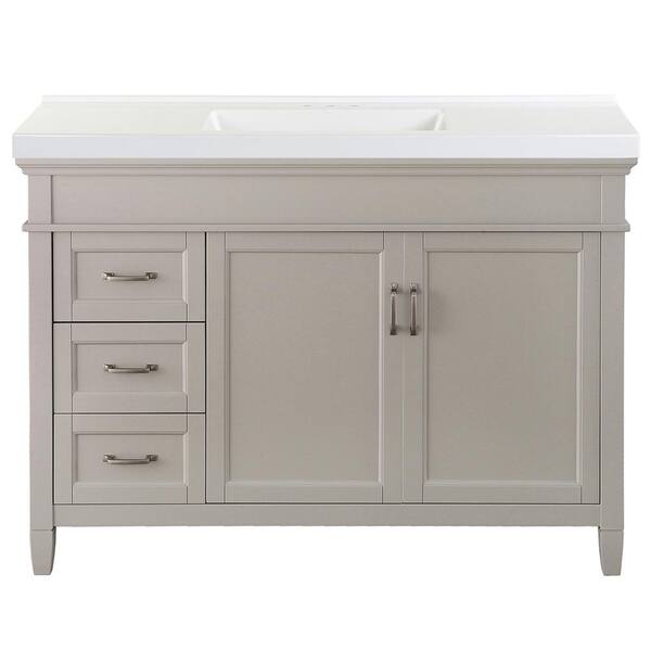 Home Decorators Collection Ashburn 49 in. Single Sink Gray Bath Vanity with White Cultured Marble Top (Assembled)