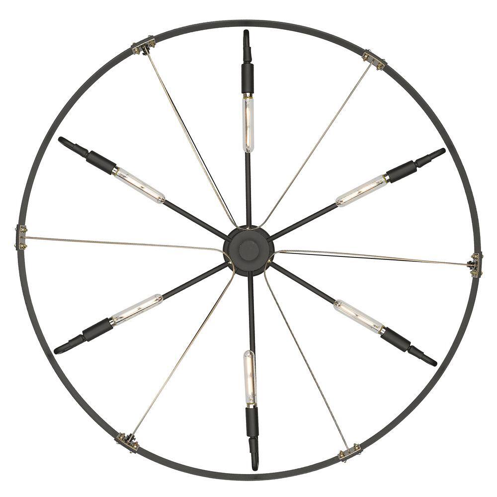 Vaughn Aged Brass and Black 6-Light Chandelier