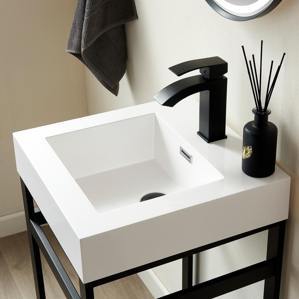Ablitas 17.7 in. Composite Stone Single Console Bathroom Sink in White price history on PriceWatchPro