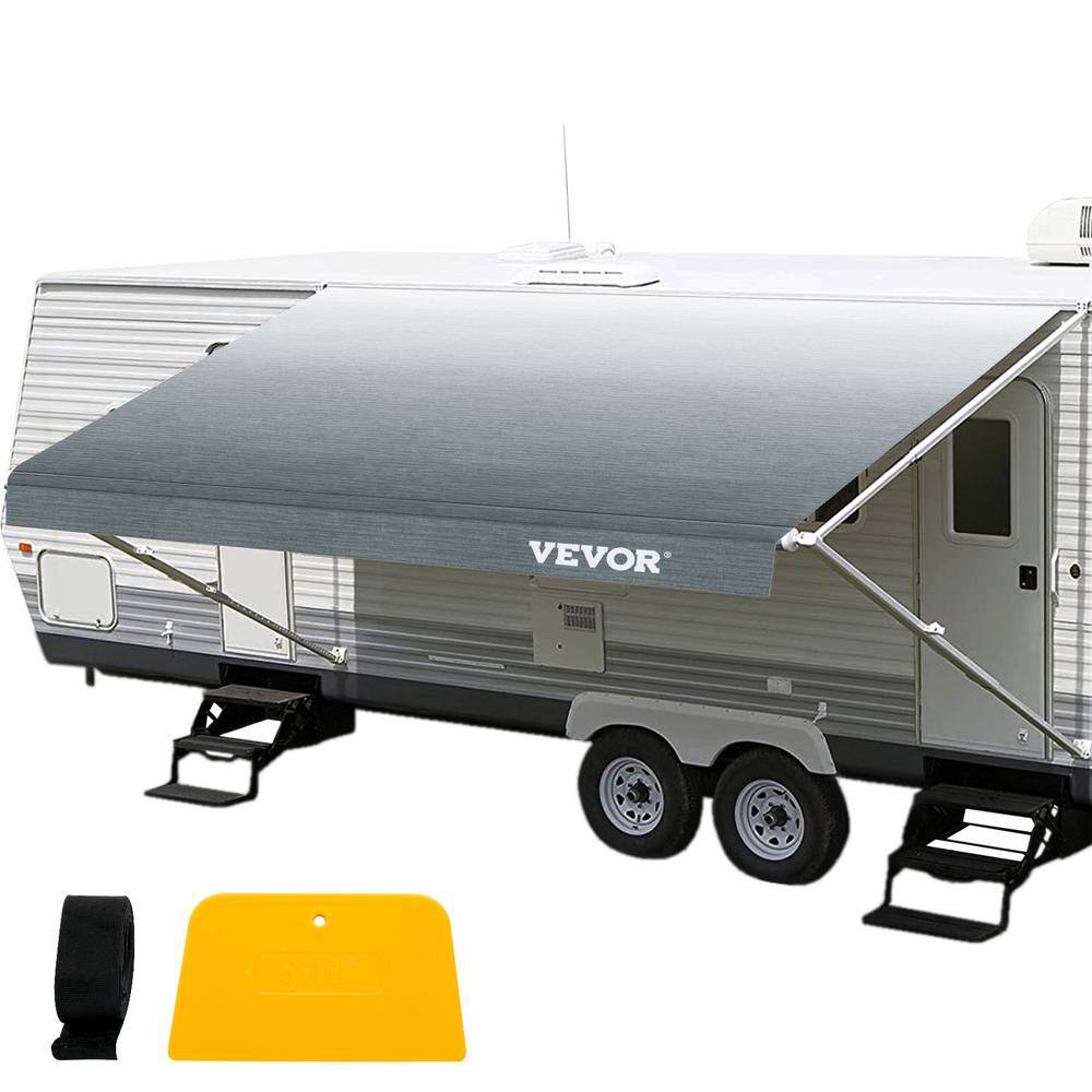 VEVOR RV Awning 17 ft. Awning Replacement Fabric Gray Fade RV Awning ...