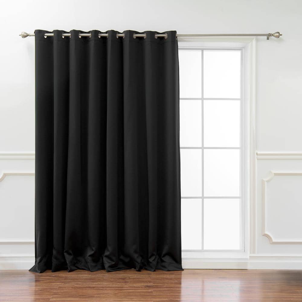 Best Home Fashion Black Grommet Blackout Curtain 100 In W X 108 L Grom Wide 100x108 The