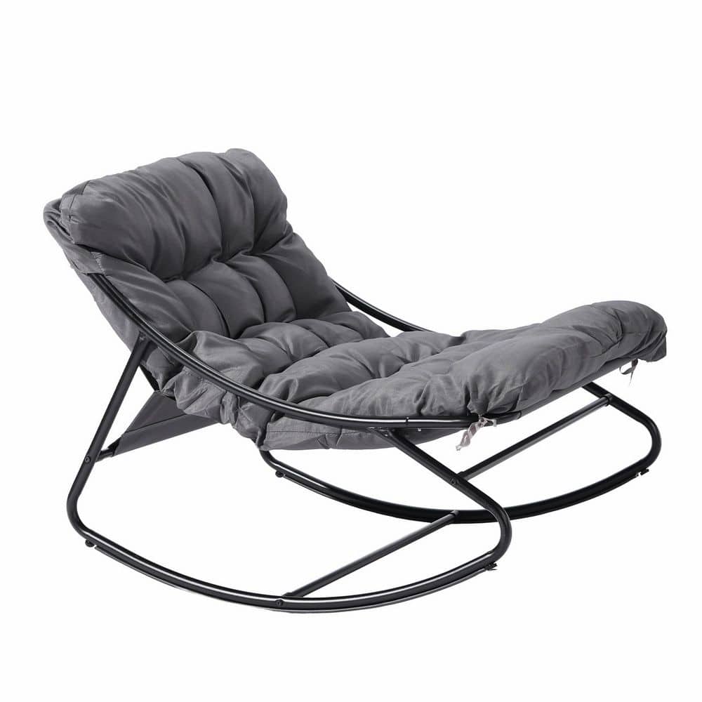 Black Metal Frame Outdoor Rocking Chair with Cushion price history on PriceWatchPro