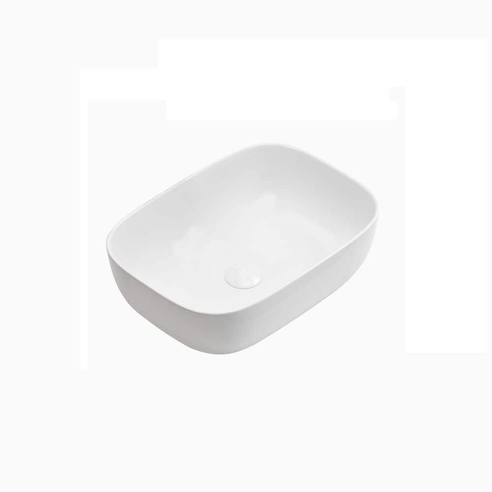 17.9 in. x 12.6 in. White Oval Rectangular Ceramic Countertop Bathroom Vanity Vessel Sink price history on PriceWatchPro