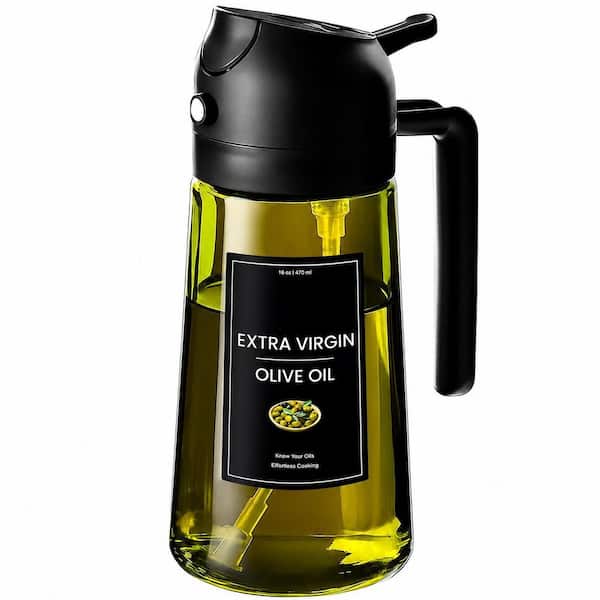 16 oz / 470 ml 2-in-1 Olive Oil Dispenser and Sprayer with Stickers