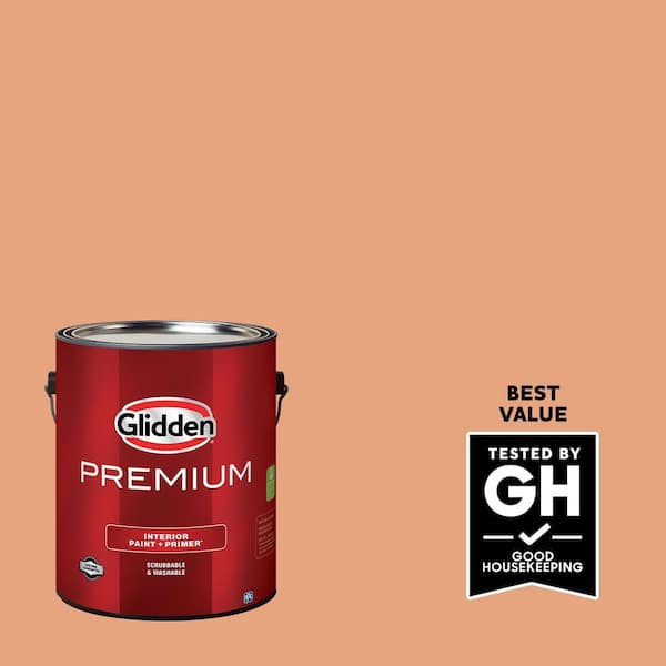 Glidden Premium 1 gal. PPG1200-4 Orange Clay Satin Interior Latex Paint