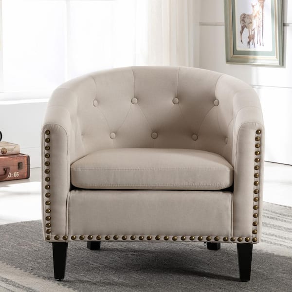 tufted barrel accent chair