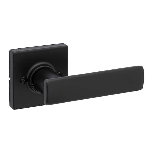 Breton Square Matte Black Half -Dummy Door Handle Featuring Microban