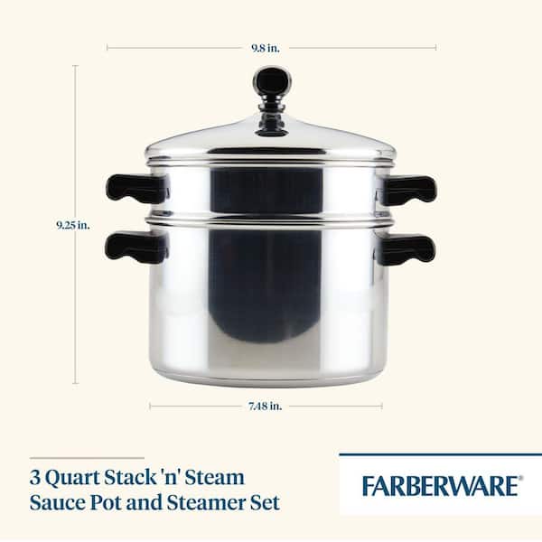 3qt Mini Stackable Stainless Steel Pressure Cooker Steamer Insert