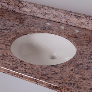 49 in. W x 22 in. D Cultured Marble White Round Single Sink Vanity Top in Santa Cecilia