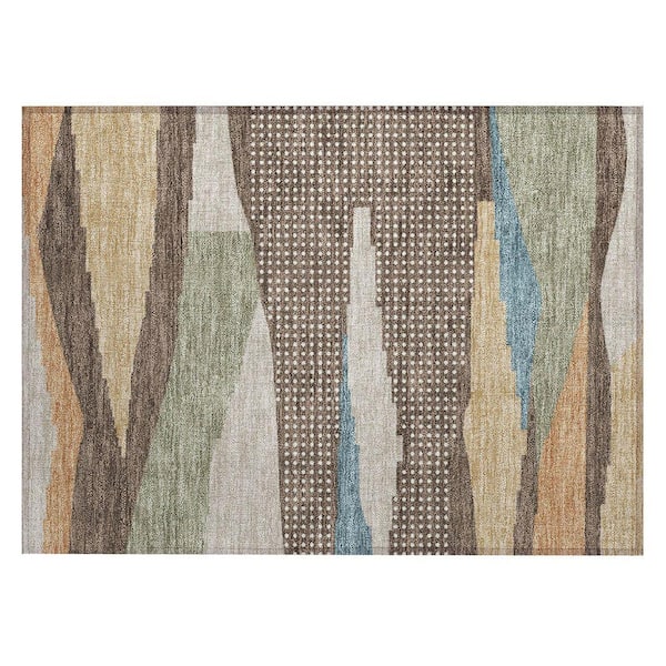 Chantille Machine Washable Indoor/Outdoor Abstract ACN2761 Coffee 2 ft. x 3 ft. Accent Rug