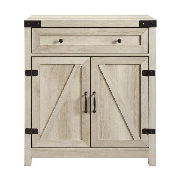 Welwick Designs 30 In White Oak Farmhouse Barn Door Accent Cabinet Hd8242 The Home Depot Welwick Designs 30 In White Oak, Farmhouse Sliding Door Cabinet