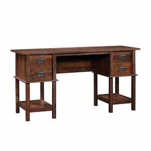 59 in. Rectangular Curado Cherry 4 Drawer Writing Desk with Built-In Storage