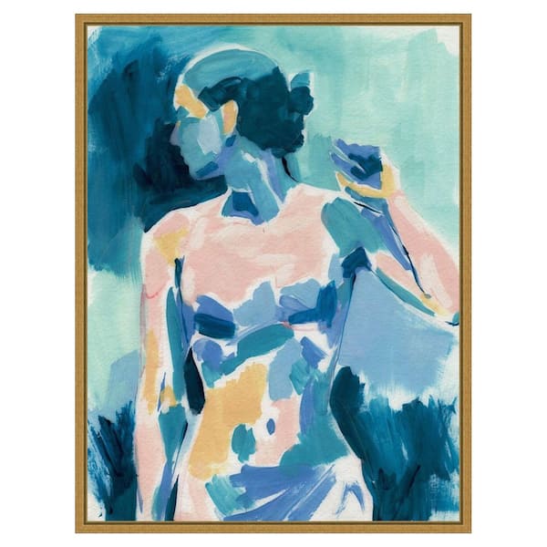 Amanti Art Loose Expressive Figure II by Victoria Barnes 1 Piece Floater Frame Canvas Giclee People Art Print 30 in. x 23 in.