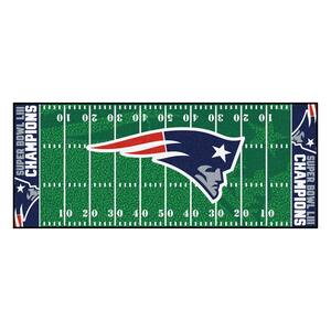 New England Patriots Super Bowl LIII Champions Green 2.5 ft. x 6 ft. Field Runner Rug
