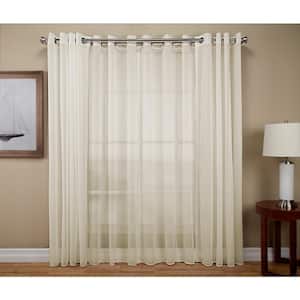 Ivory Solid Extra Wide Grommet Sheer Curtain - 108 in. W x 63 in. L