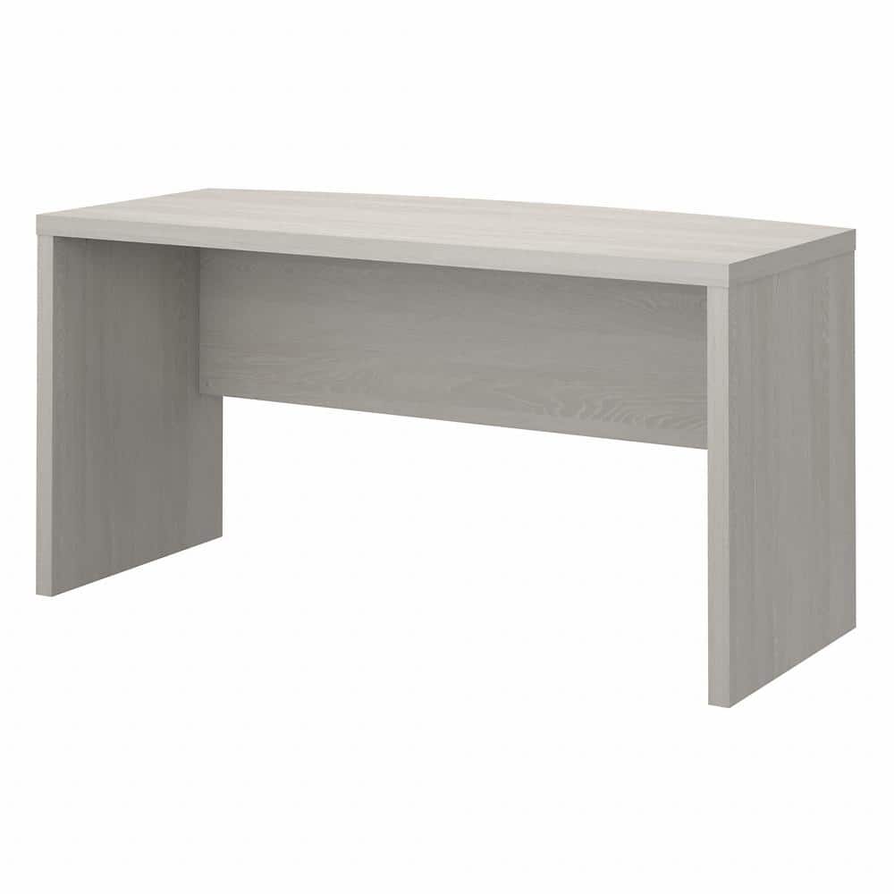 Echo 60" Gray Sand Wood Bow Front Home Office Desk