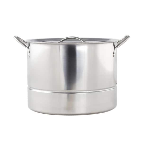 Unbranded 8 Qt. Stainless Steel Steamer Stock Pot