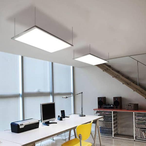 eSenLite 2ft.x4ft. 600W Equivalent 6500 Lumen Dimmable CCT White Integrated LED Panel Light Flush Mount Troffer w/ Frames(2-Pack)