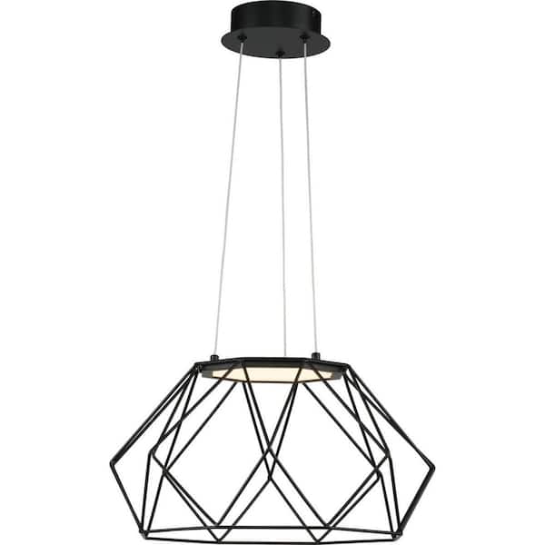 Geodesic LED Collection 1-Light Matte Black Modern Hanging Pendant Light