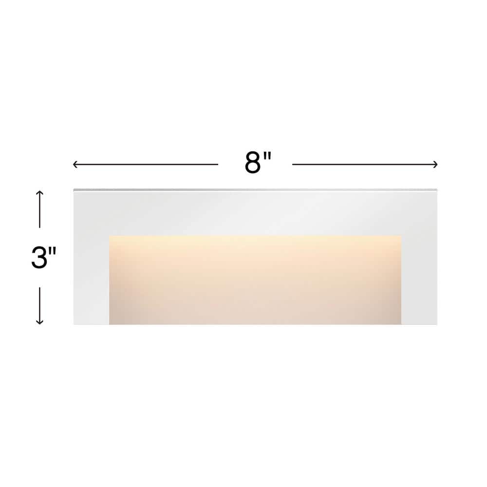 Satin White LED Horizontal Deck Light in Aluminum with Etched Glass