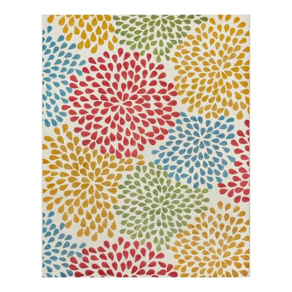 Park Pointe Multi Color 5 ft. x 7 ft. Burst Indoor/Outdoor Area Rug