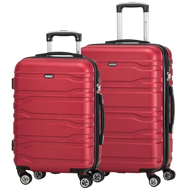 MANCINI San Marino Collection Burgundy ABS Lightweight Spinner 2-Piece Luggage Set (20 in. + 24 in.)