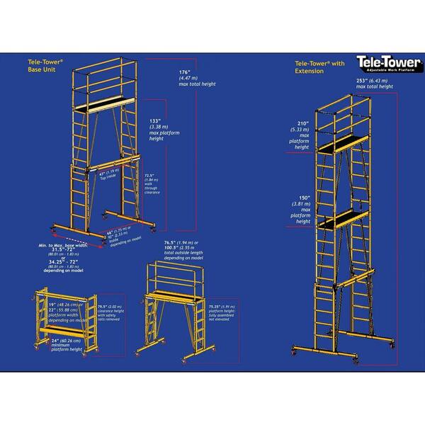 【12/22まで値下・現地引取限定・職人手製筐体】SoundcraftS8000 TELE-TOWER 6 ft. x 22 in. Adjustable Work Platform Deck 1101