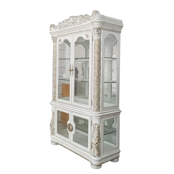 Acme Furniture Vendome Antique Pearl Finish 87 in. Storage Cabinet