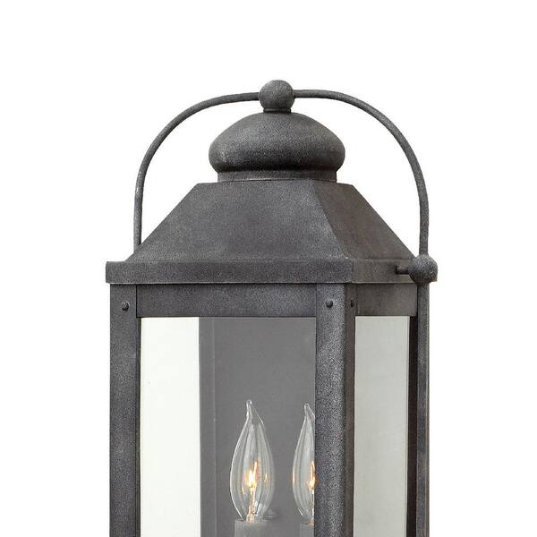 HINKLEY - Anchorage 2-Light Aged Zinc LED Outdoor Wall Sconce Lantern
