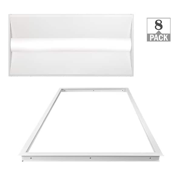 ETI LIGHTING 2 ft. x 4 ft. Center Basket Integrated LED Troffer Light 39W/32W/29W/24W 5850-Lumens 3500K 4000K 5000K Dimmable (8-Pack)