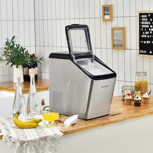 18 in. 29 lb. Nugget Portable Ice Maker Machine Countertop Chewable Ice Maker Self-Cleaning