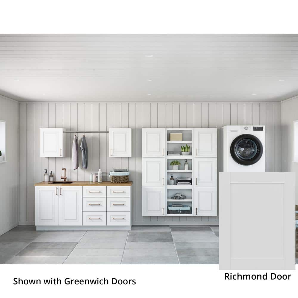 Richmond Verona White Plywood Shaker Stock Ready to Assemble Kitchen-Laundry Cabinet Kit 24 in. x 78 in. x 140 in.