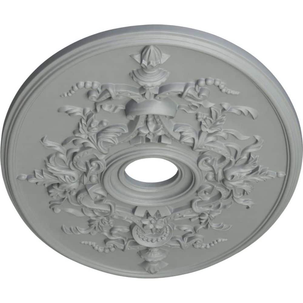 Primed White Oval Polyurethane Oxford Ceiling Medallion