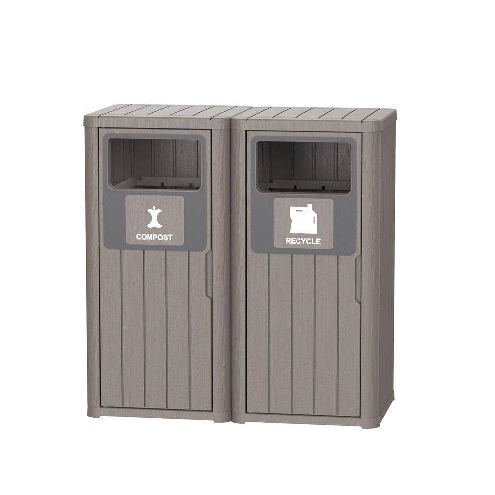 Gray 42 Gal. Outdoor Two Barrel Trash Can deck box price history on PriceWatchPro