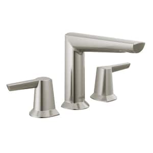 Galeon 8 in. Widespread Double Handle Bathroom Faucet with Metal Pop-Up Assembly in Lumicoat Stainless