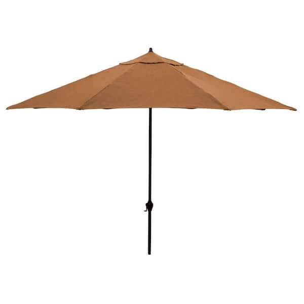 Hampton Bay 11 ft. Aluminum Patio Umbrella in Cashew