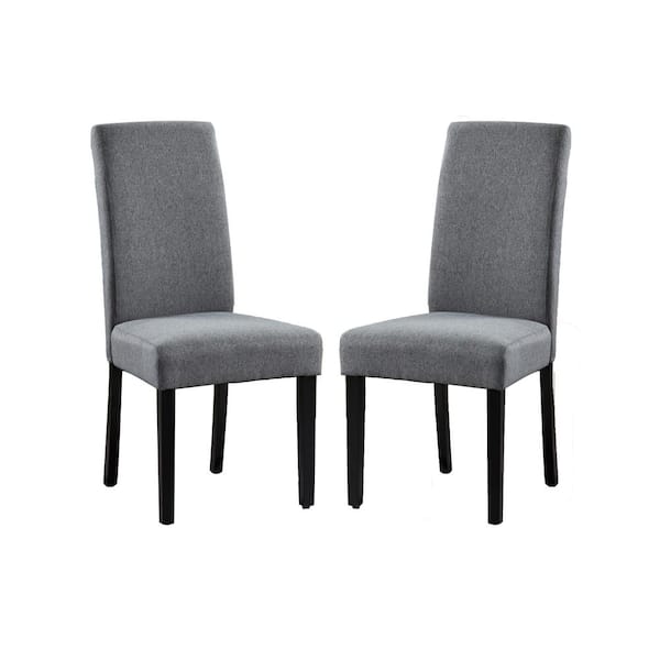 Home Beyond Savona Grey Upholstery Contemporary Dining Accent Chair Set of 2