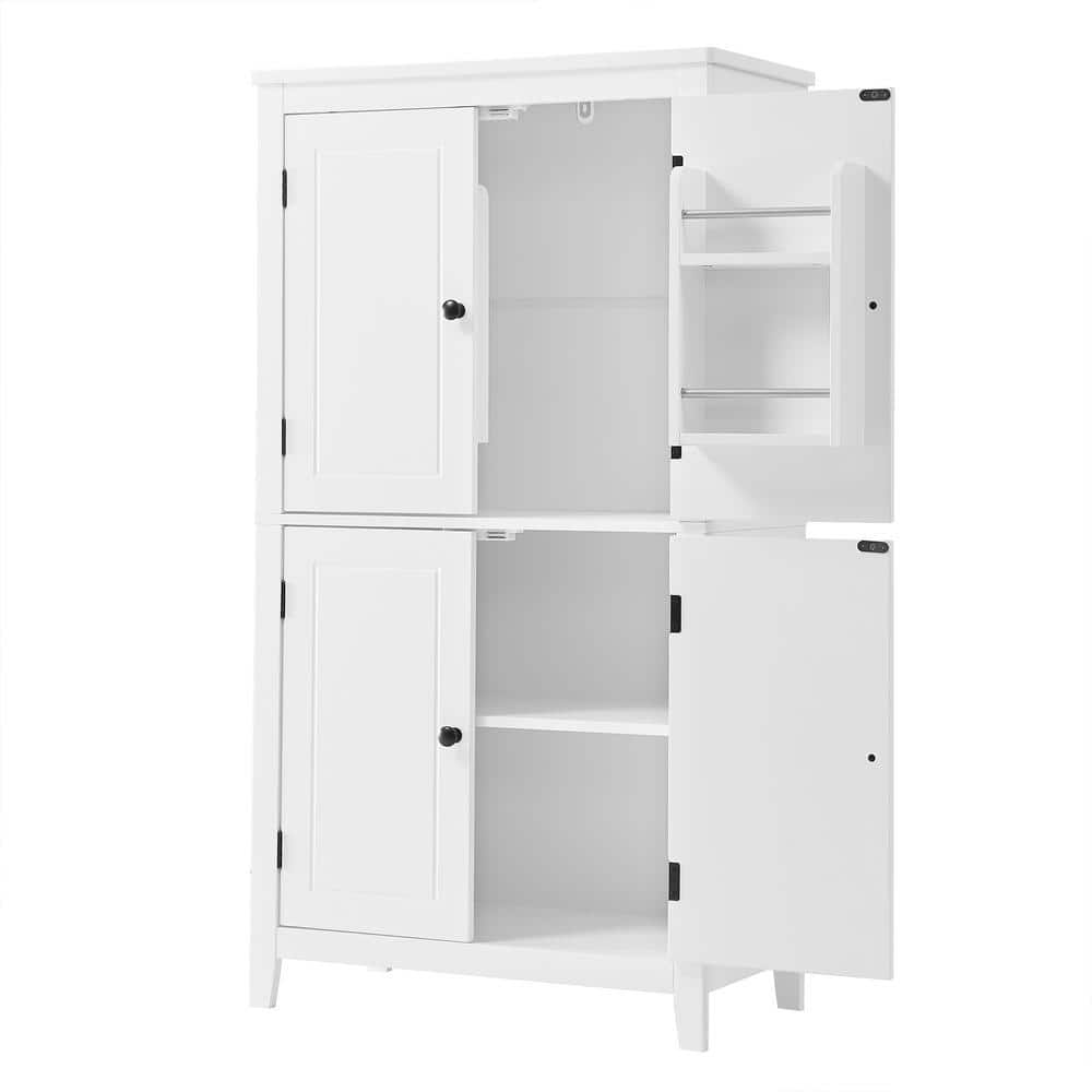 23.6 in. W x 11.8 in. D x 43.3 in. H White Linen Cabinet Open Style Shelf w