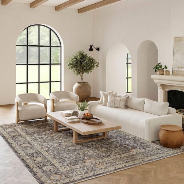 Nyle Slate Multicolor 8 ft. x 10 ft. Vintage Persian Area Rug