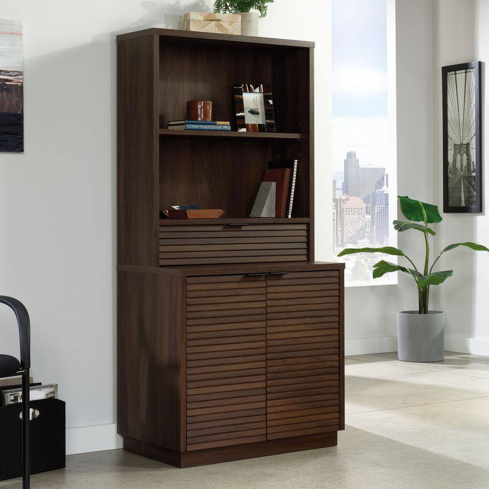 Spiced Mahogany 2-Door Office Storage Cabinet with Adjustable Shelves