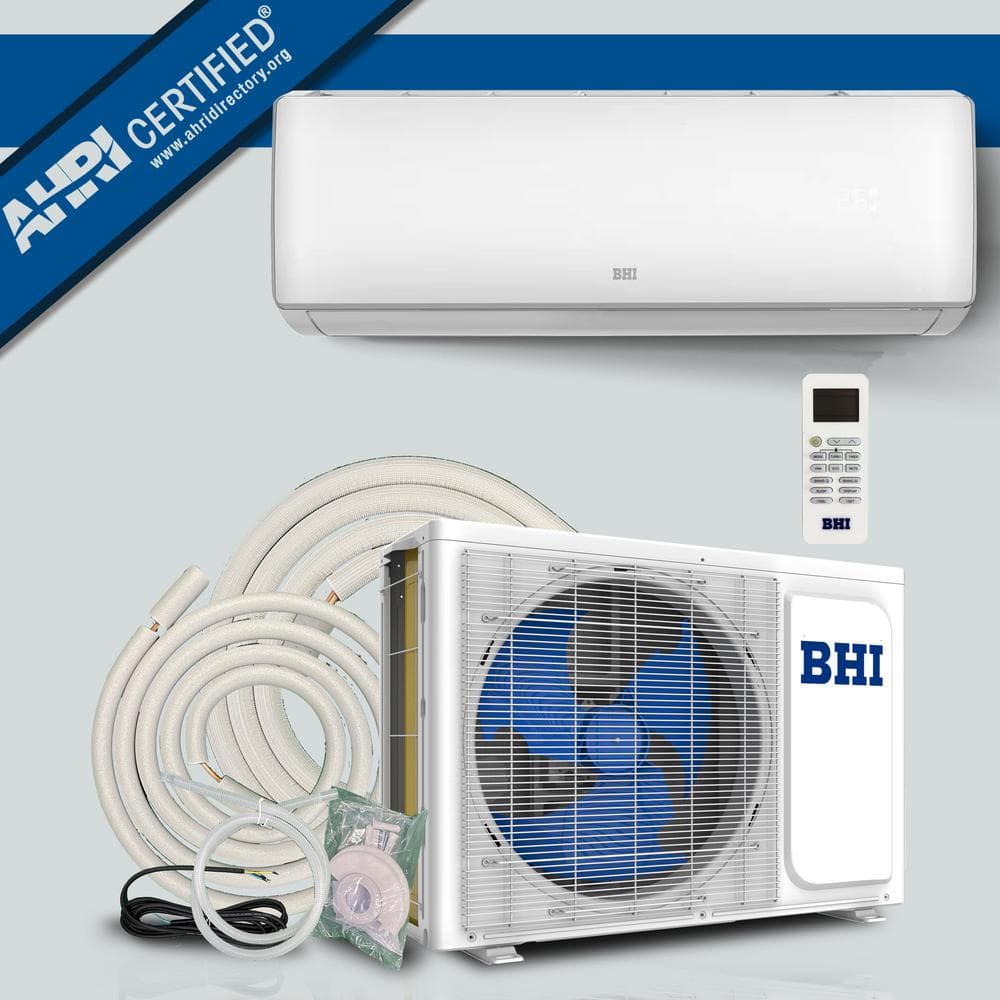 BHI 12,000 BTU 1 Ton Ductless Mini Split Air Conditioner with Heat Pump 115V, White -  BHI-12K115V-US-A