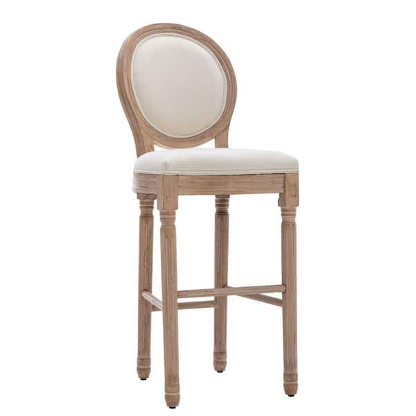 Unbranded 46.5 in. Brown French Country Rounded Back Bar Stool with Rubber Legs (Set of 2)