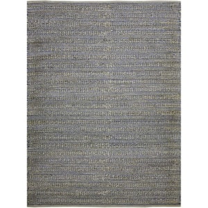 Naturals Navy Blue 8 ft. x 10 ft. Farmhouse Solid Jute Area Rug