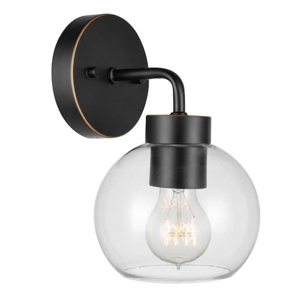 Globe Electric Bangor Oil-Rubbed Bronze Modern Farmhouse Indoor/Outdoor 1-Light Wall Sconce, Bulb Included