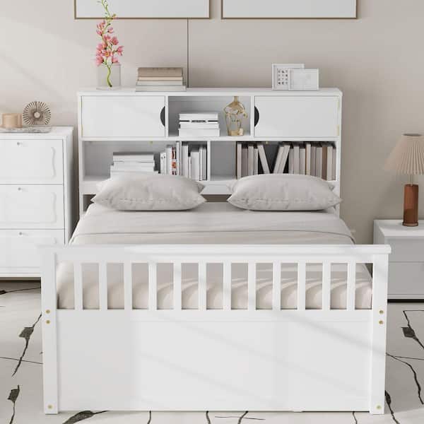 Noble House Kara White Wood Frame Full Size Captain Platform Bed