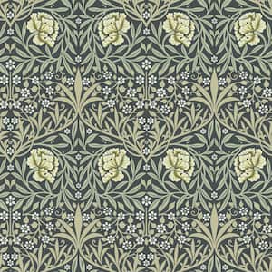 Blue Oxford Union Floral Vines Wallpaper