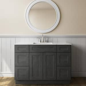 48 in. W x 21 in. D x 34.5 in. H Plywood Ready to Assemble Bath Vanity Cabinet Without Top in Shaker Charcoal