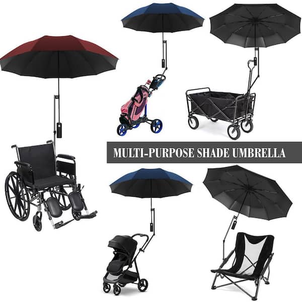 Angel Sar 2.5 ft. Beach Umbrella with Adjustable Universal Clamp for Stroller, Bleacher, Patio, Fishing, BBQ Parties, Blue